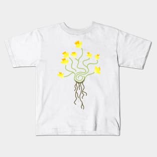 Spiral Flower: Yellow Kids T-Shirt